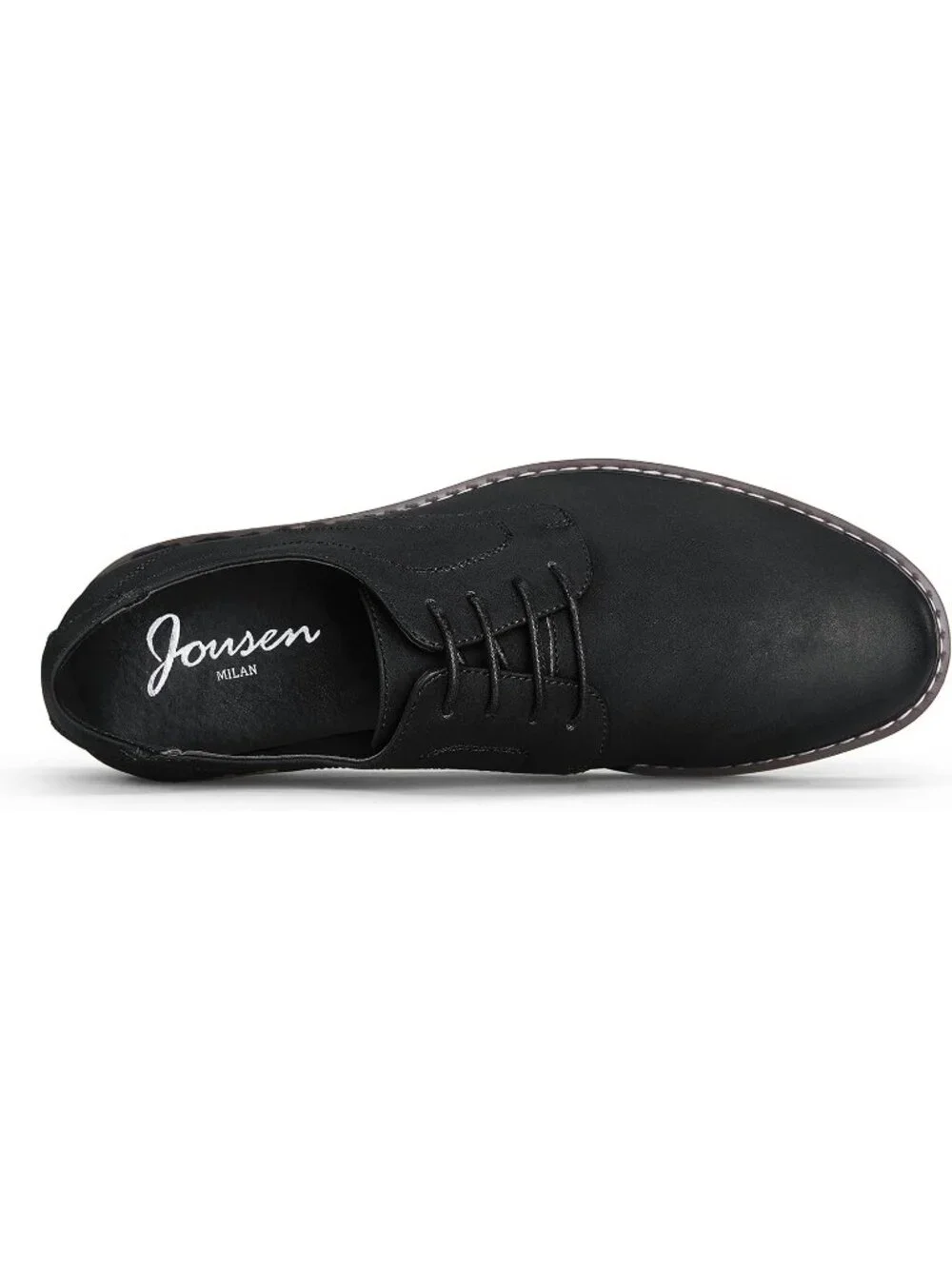 Men's Dark Black Faux Leather Casual Dress Shoes Retro Business Classic